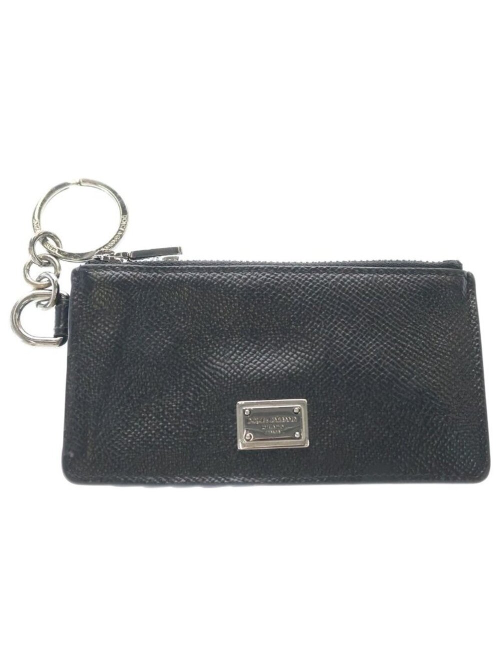 Dolce & Gabbana Calfskin Ring &logo Plate Card Case